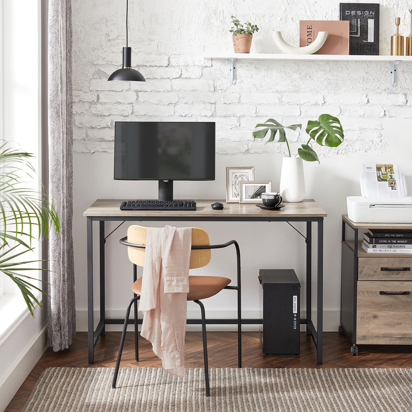 Computer Desk - Metal - Rustic Brown