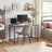 Small Office Desk - Metal - Rustic Brown