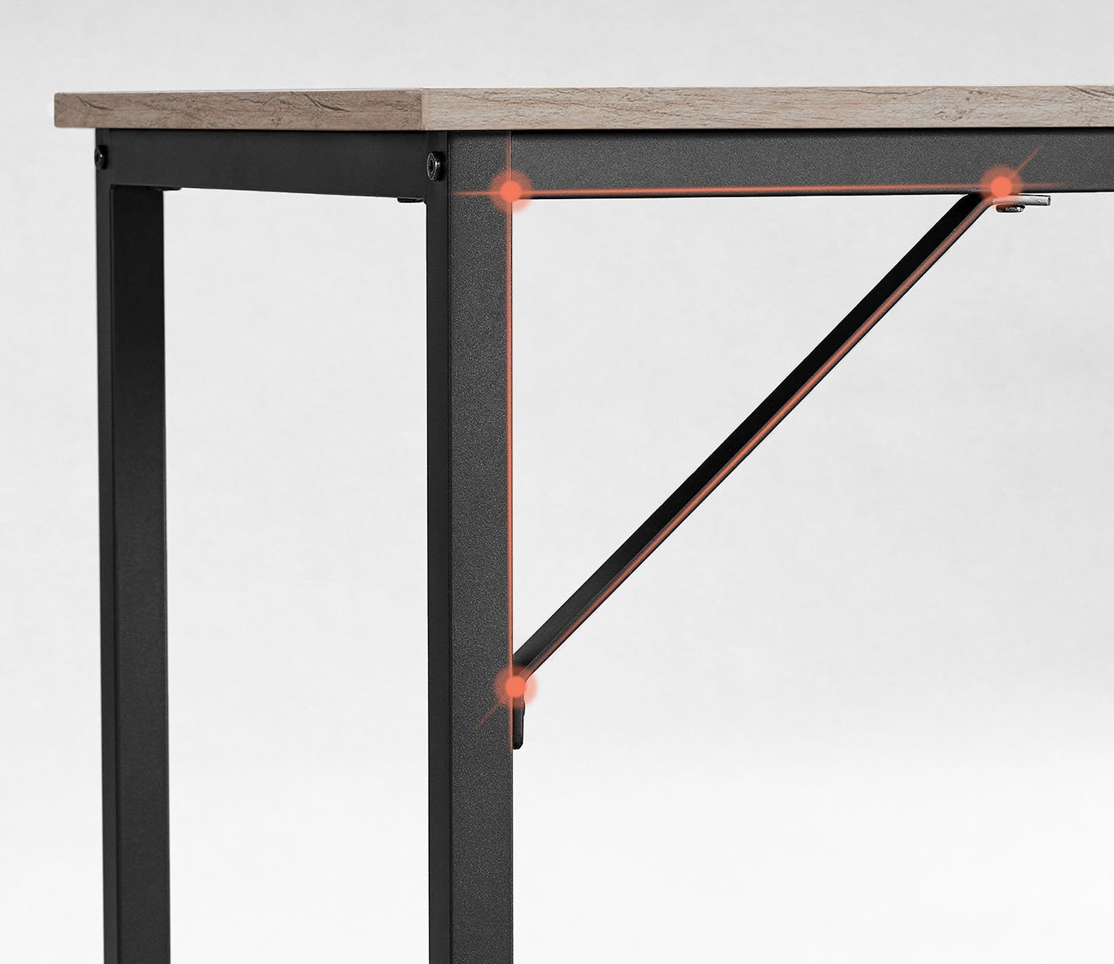 Small Office Desk - Metal - Rustic Brown