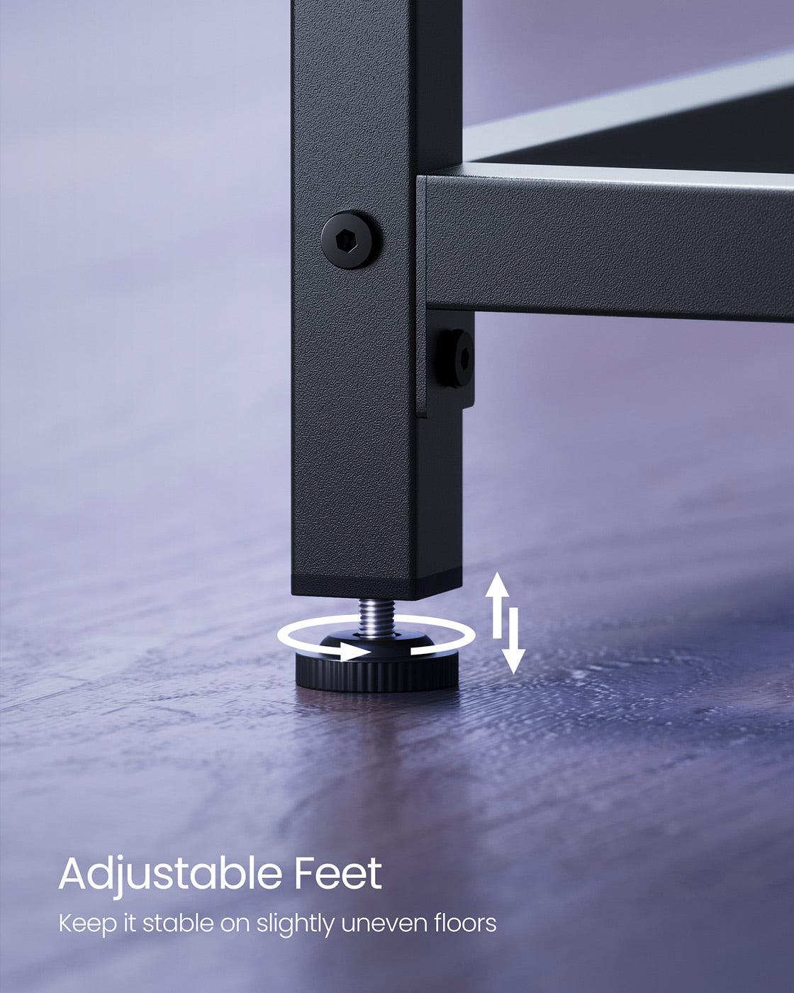 Computer Desk - Metal - Black with Wood Grain