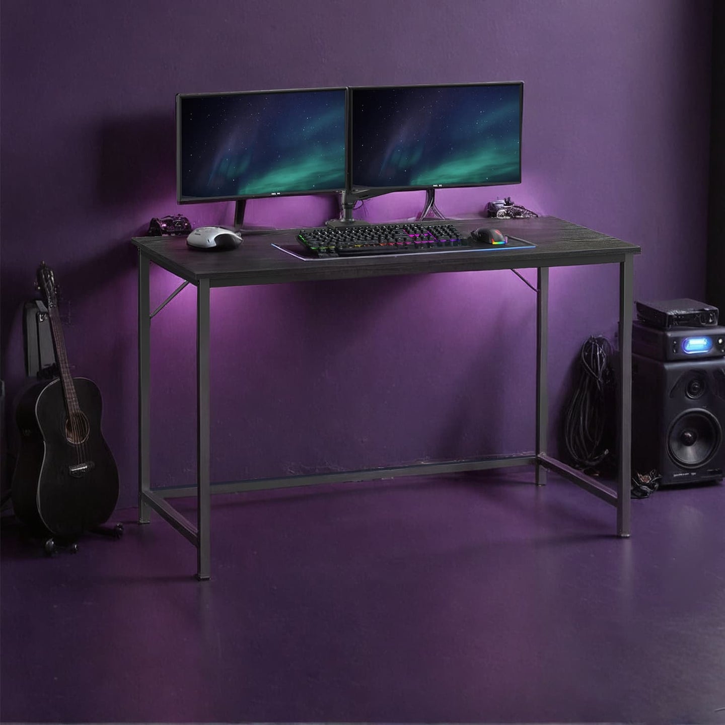 Computer Desk - Metal - Rustic Brown