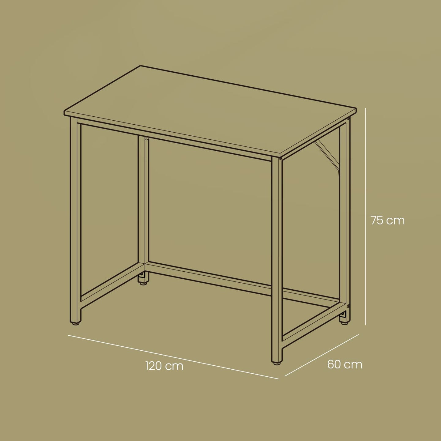 Computer Desk - Metal - Rustic Brown