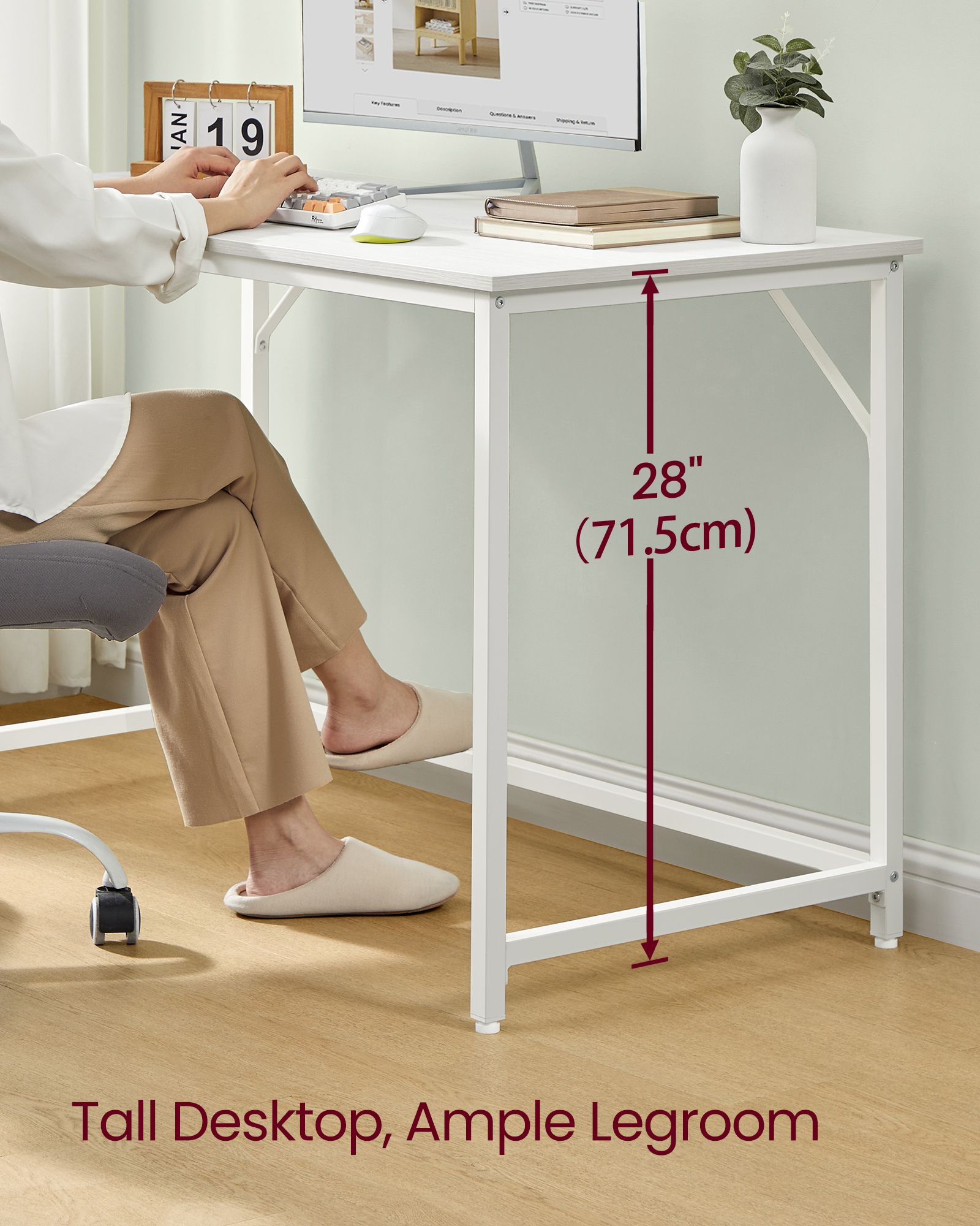 Small Office Desk - Wood - Maple White