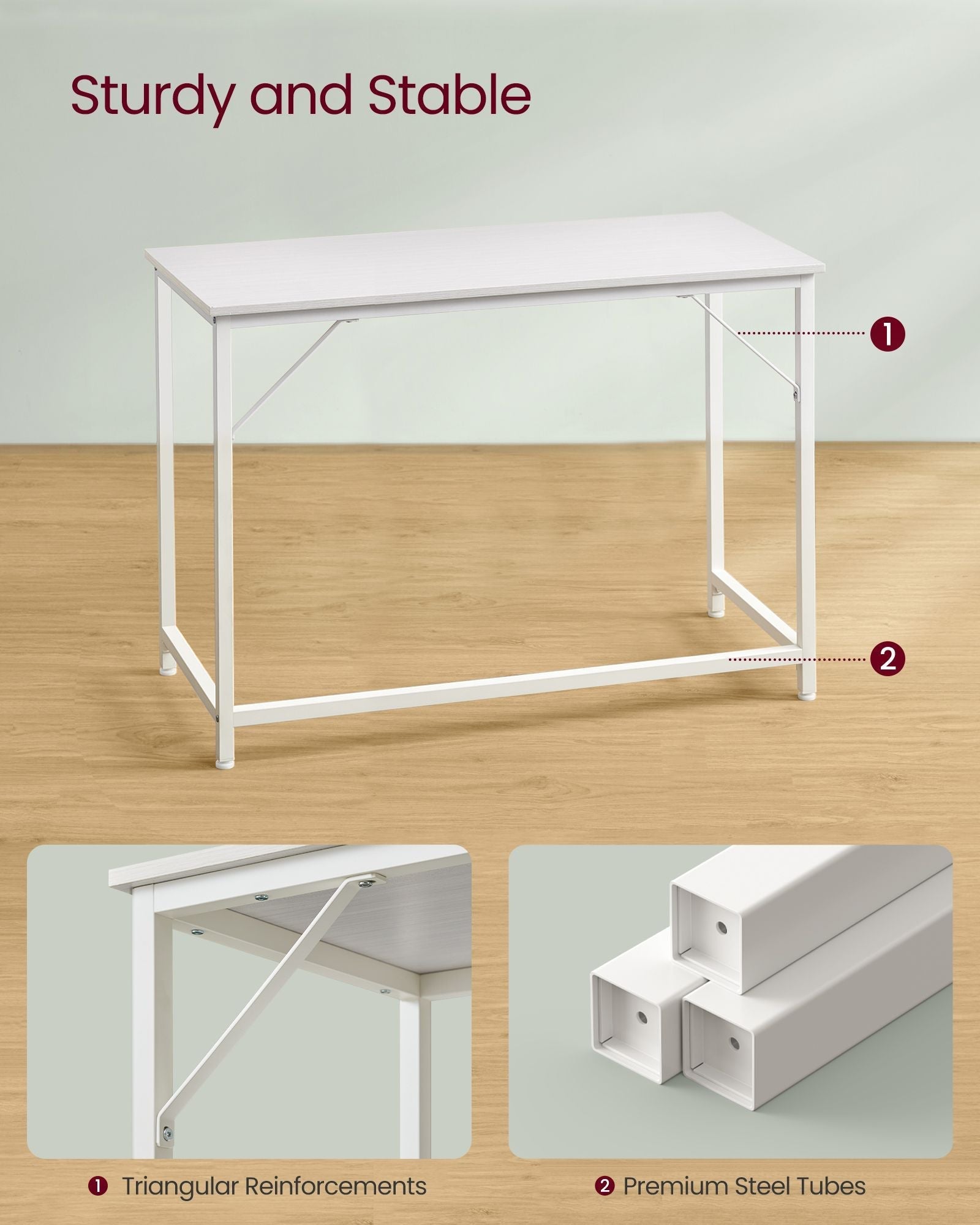 Small Office Desk - Wood - Maple White