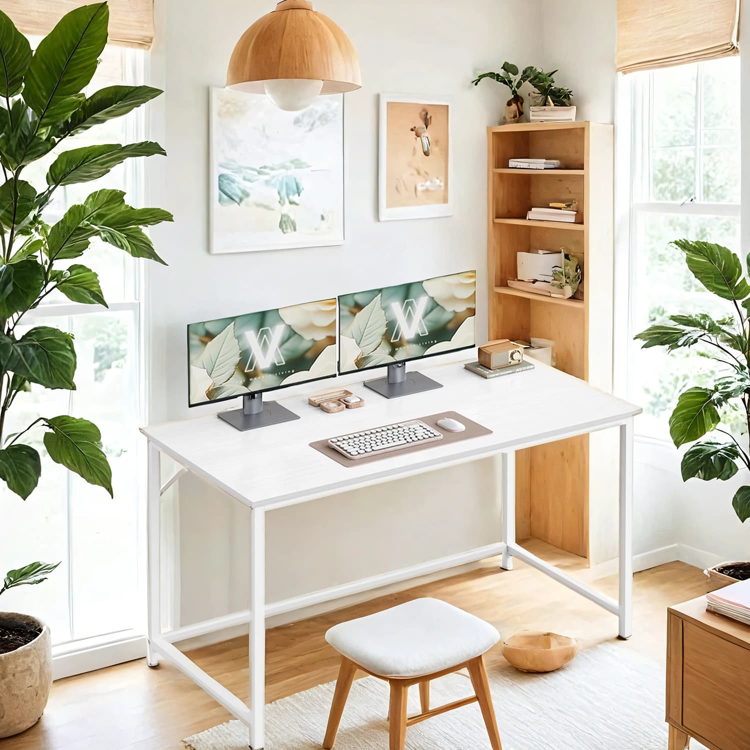Computer Desk - Metal - Rustic Brown