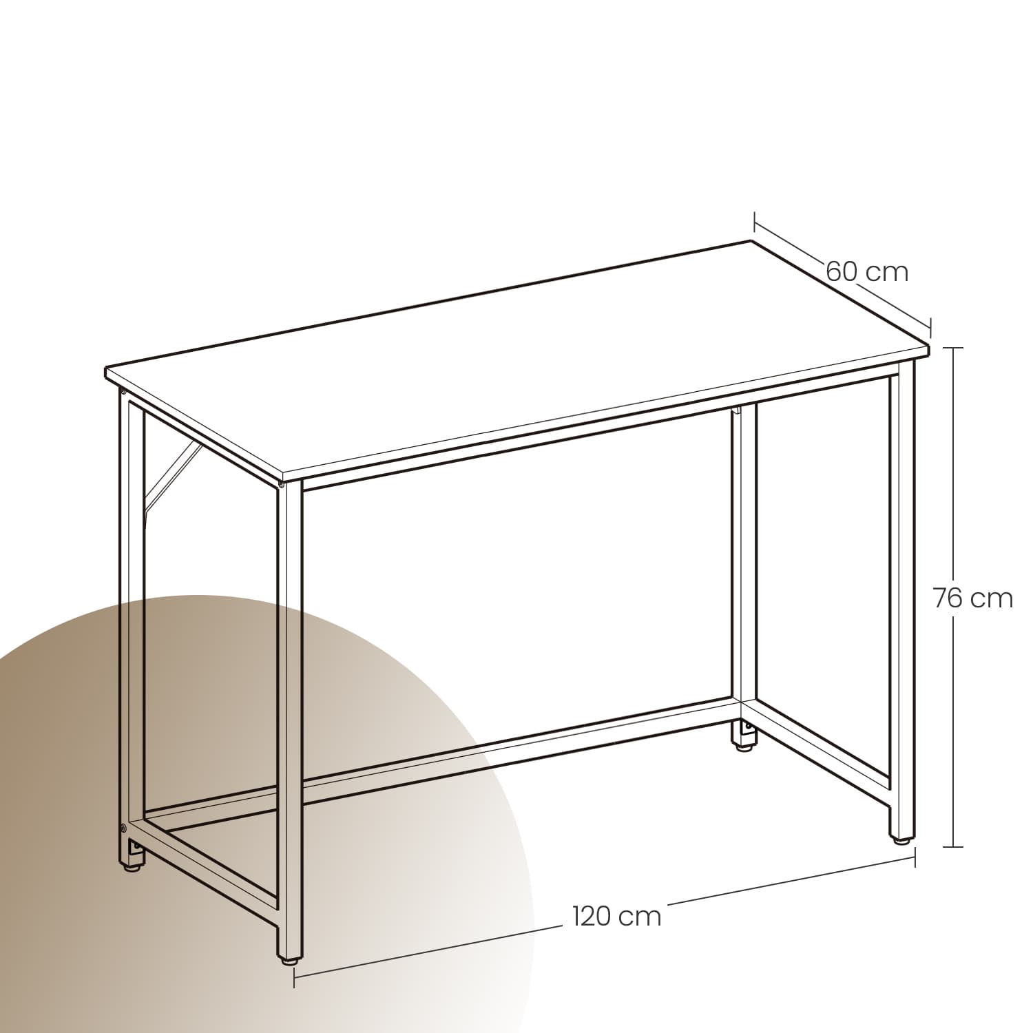 Computer Desk - Metal - Rustic Brown