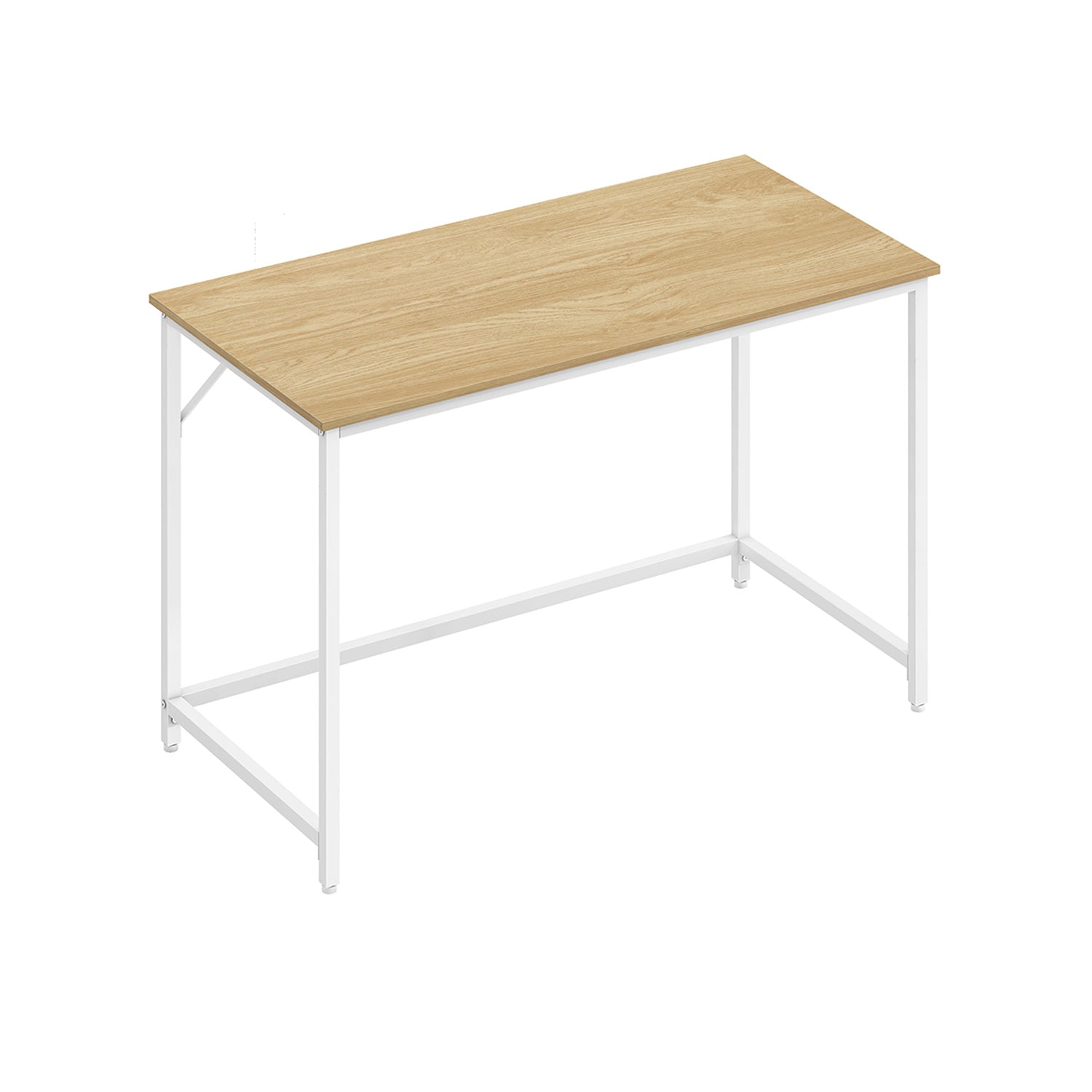 Small Office Desk - Metal - Natural Oak