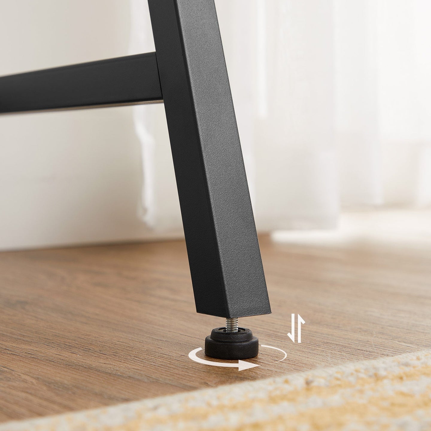 Computer Desk - Steel Frame - Greige and Black - Rustic Top