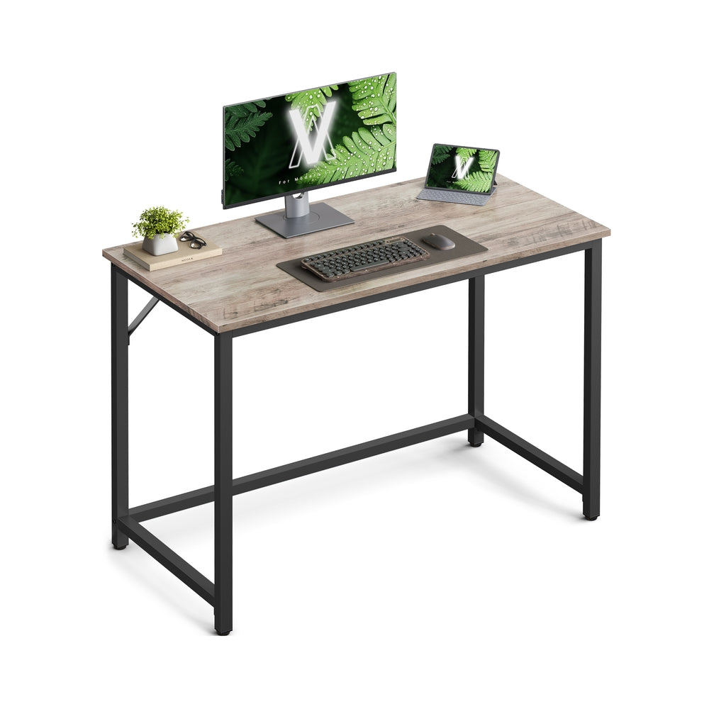 Computer Desk - Steel - Hazelnut Brown and Black