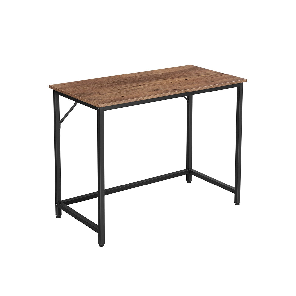 Computer Desk - 100 x 50 x 75 cm - Steel - Hazelnut Brown and Black