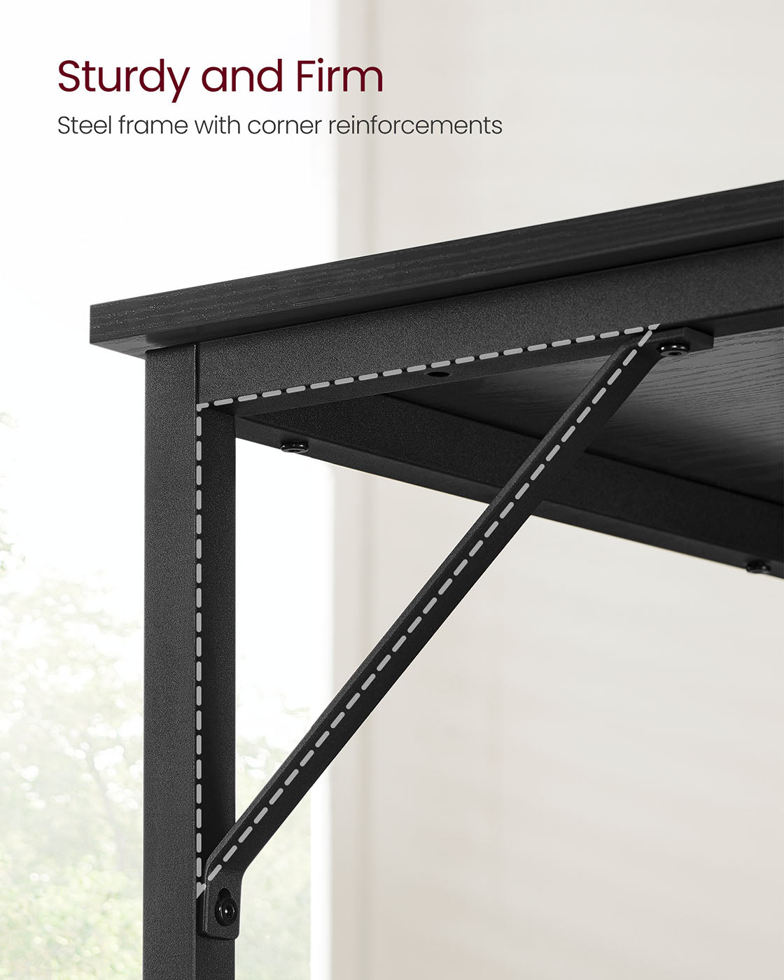 Computer Desk - Steel - Hazelnut Brown and Black - Lightweight Design