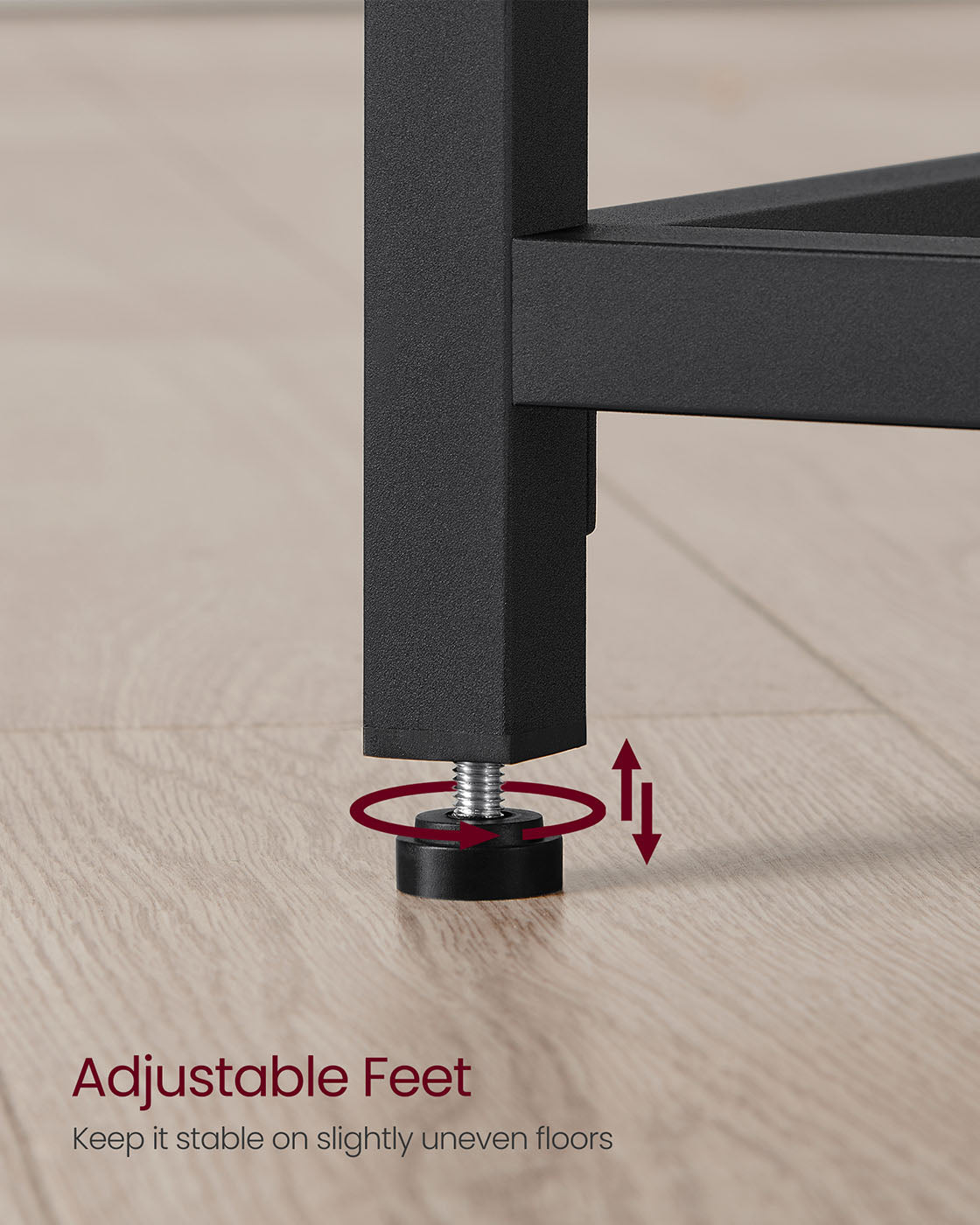 Computer Desk - Steel - Hazelnut Brown and Black - Lightweight Design