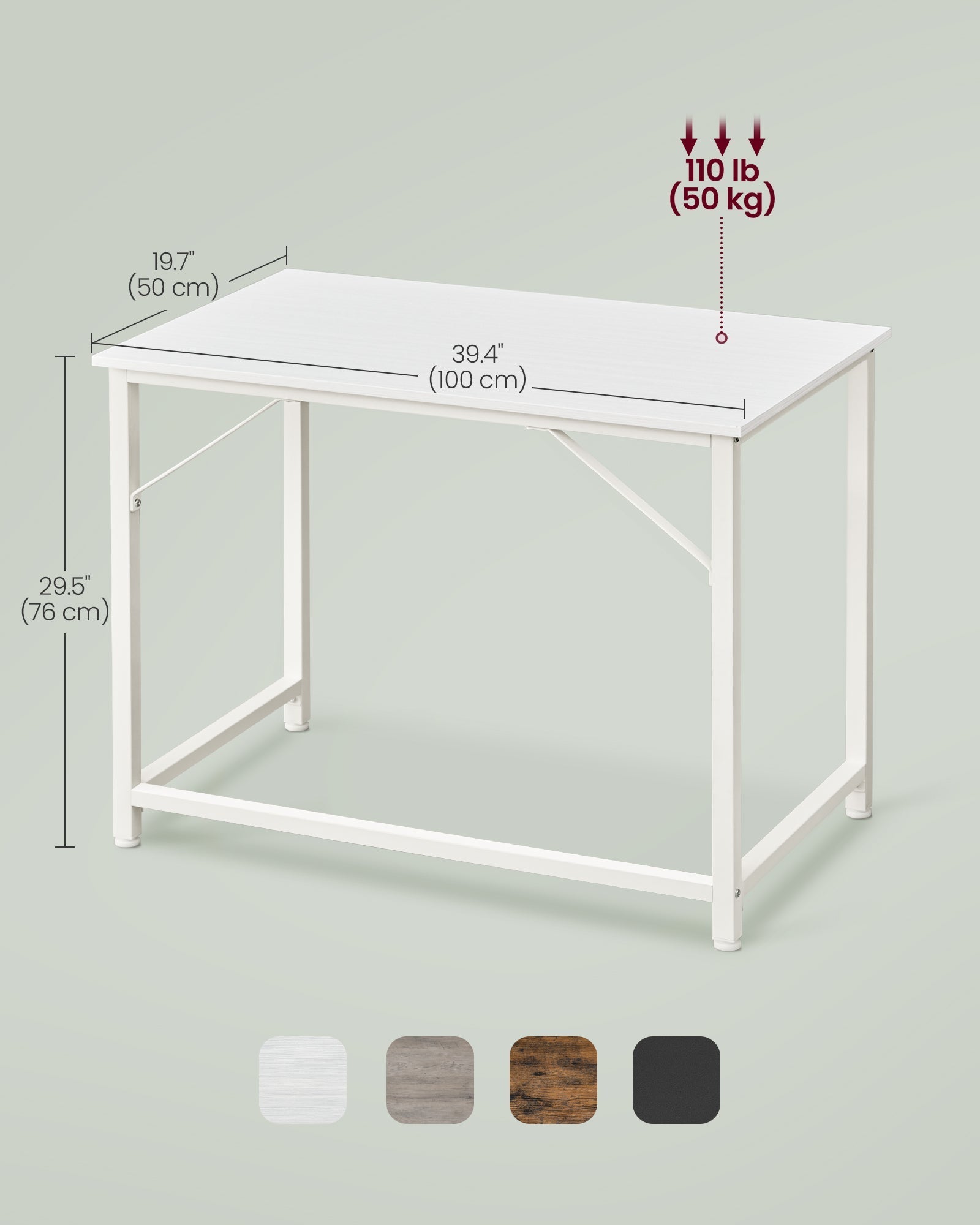 Small Office Desk - Steel - Hazelnut Brown and Black