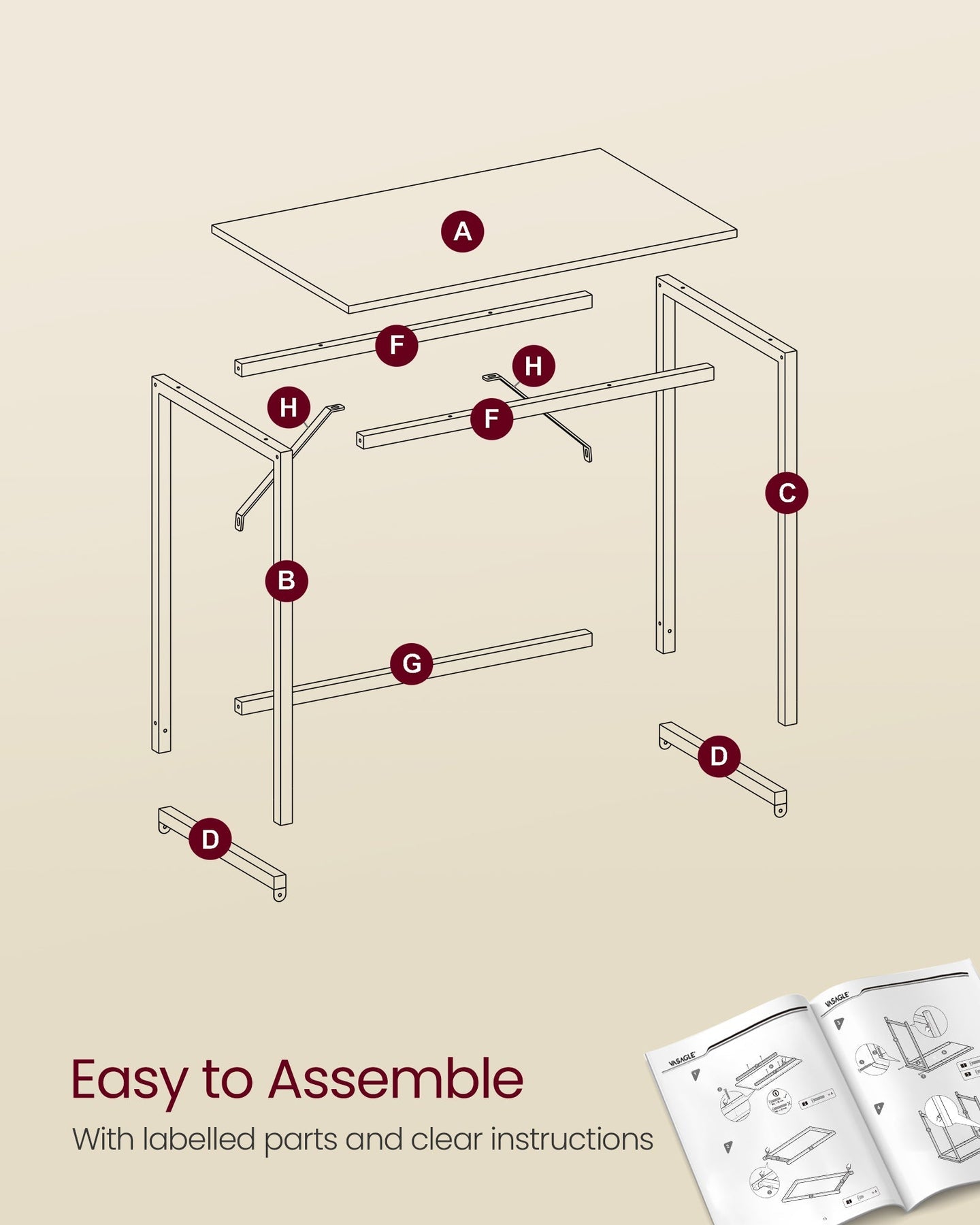 Computer Desk - Steel - Natural Oak