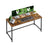Small Office Desk - Steel - Hazelnut Brown and Black