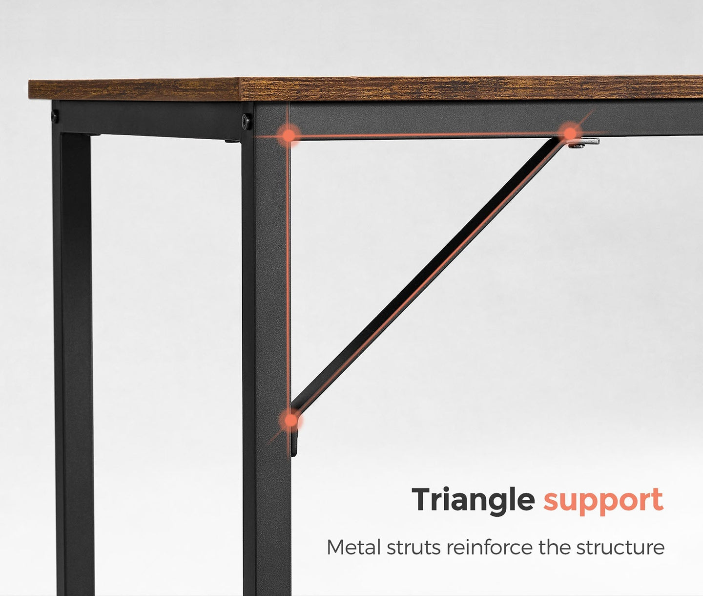 Small Office Desk - Steel - Hazelnut Brown and Black