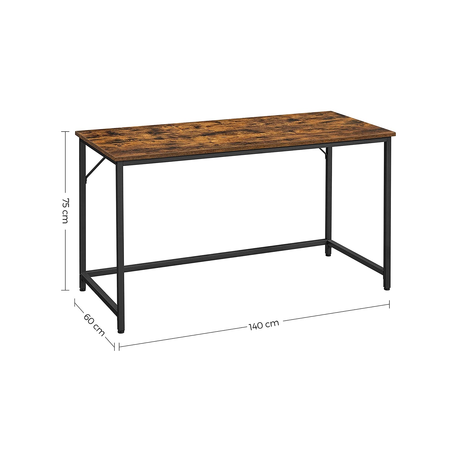 Writing Desk - Particleboard and Steel - Brown