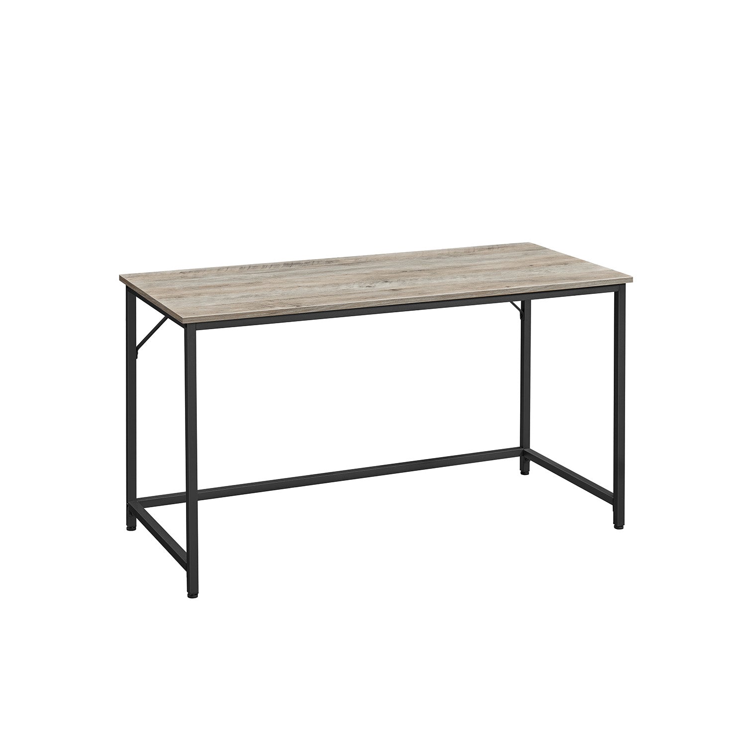 Small Office Desk - Steel - Hazelnut Brown and Black
