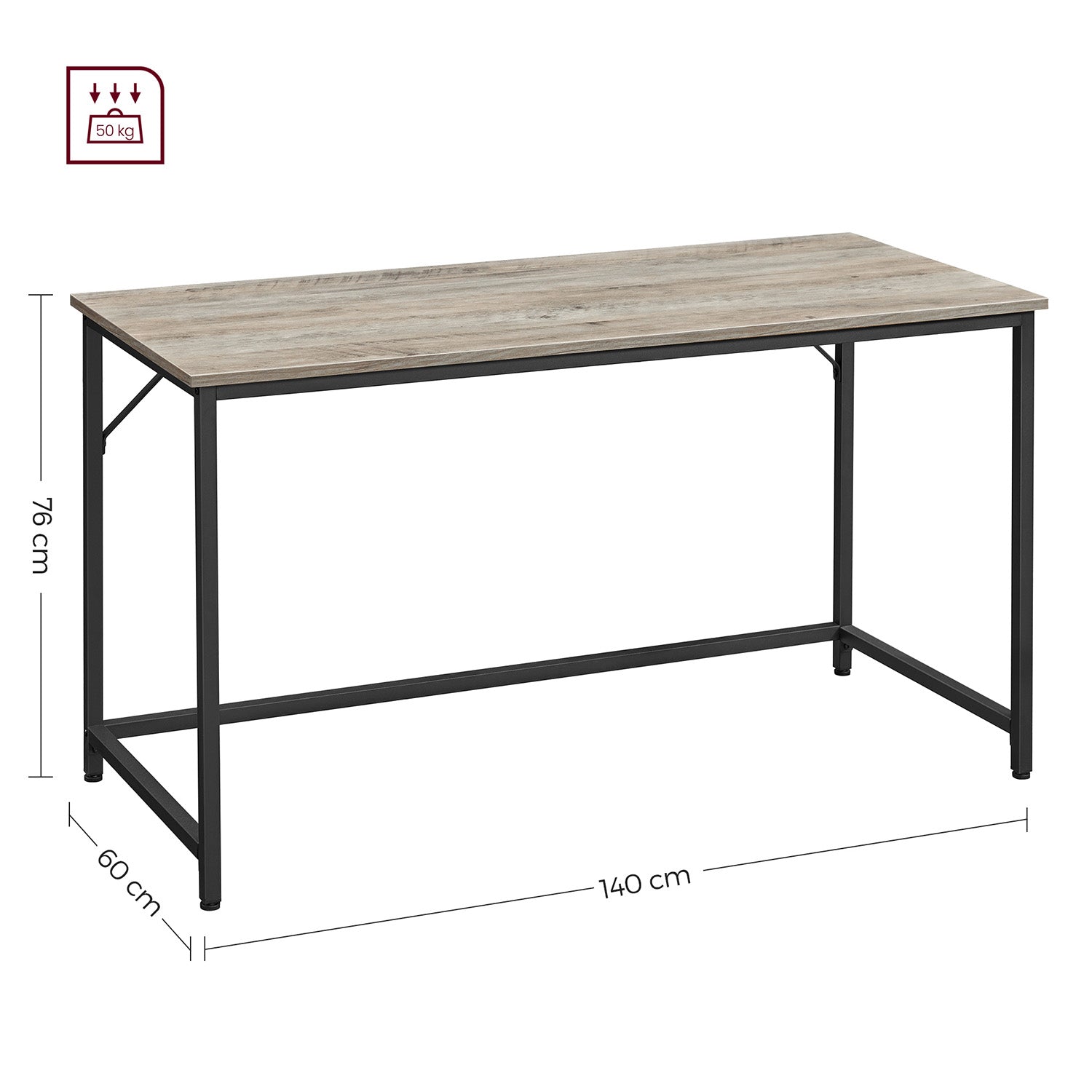 Computer Desk - Steel - Heather Greige