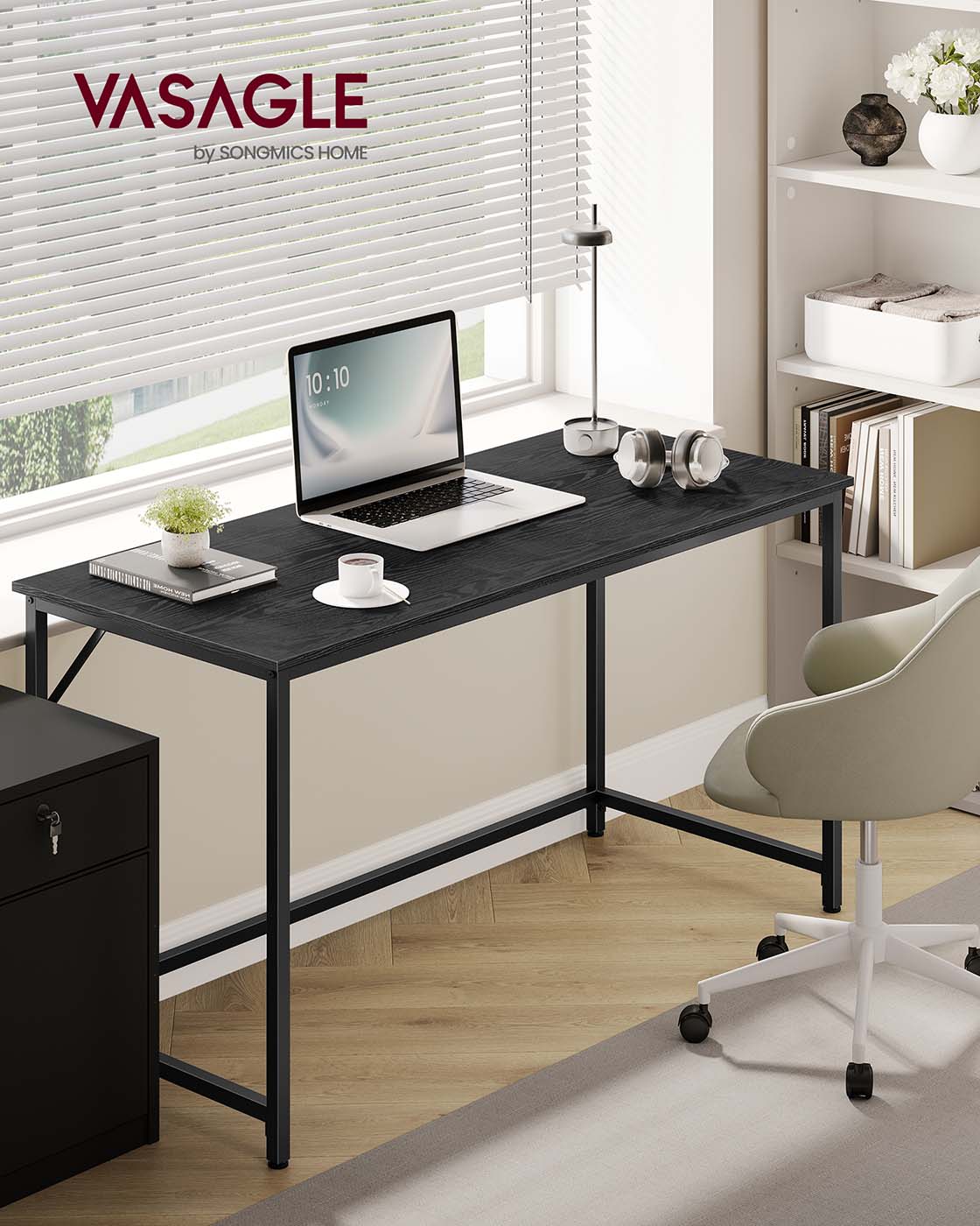 Writing Desk - Particleboard and Steel - Black