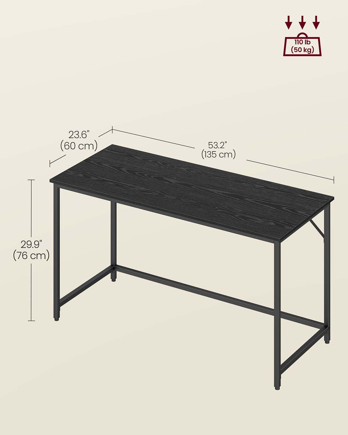 Writing Desk - Particleboard and Steel