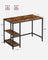 Computer Desk - With 2 Shelves - Steel - Rustic Brown