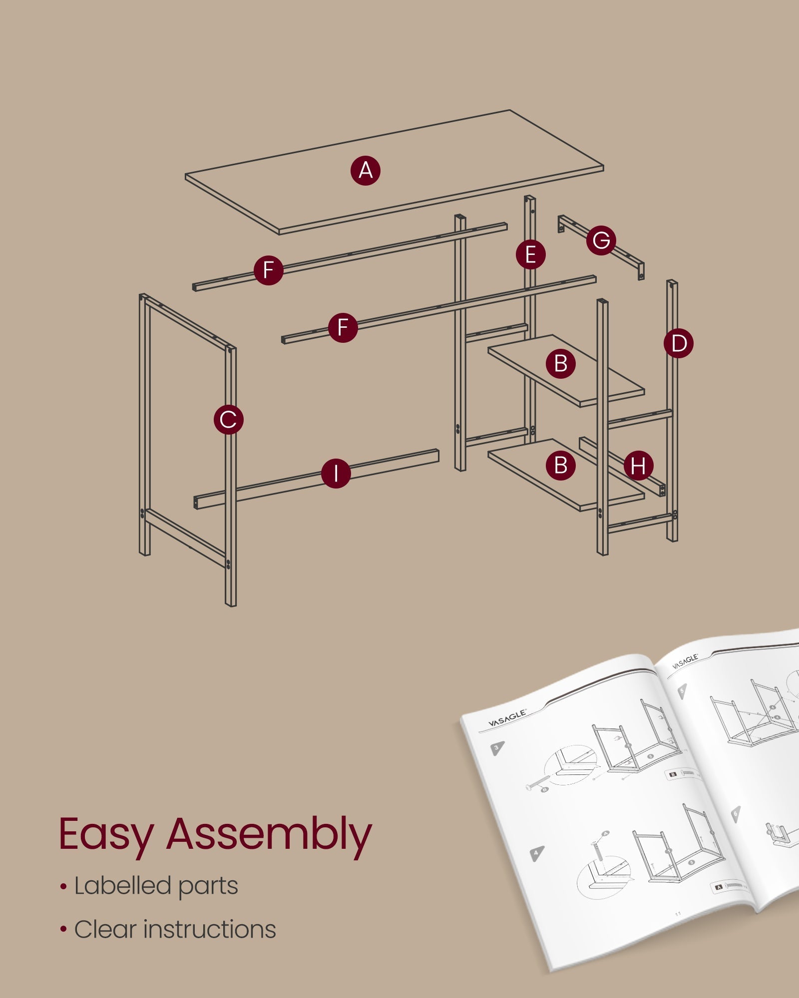 Computer Desk - Steel - Ebony Black