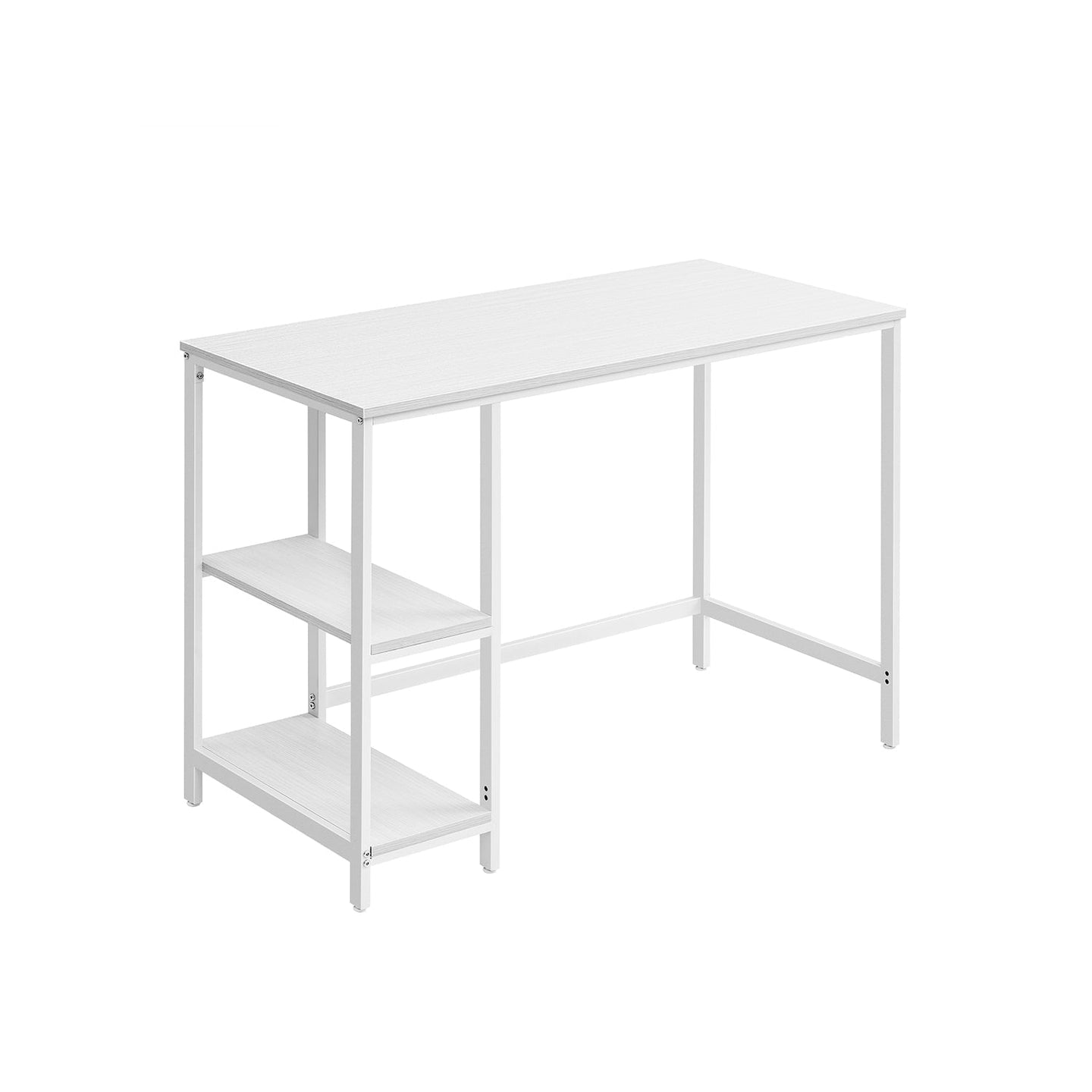 Computer Desk - With 2 Shelves - Steel - Rustic Brown