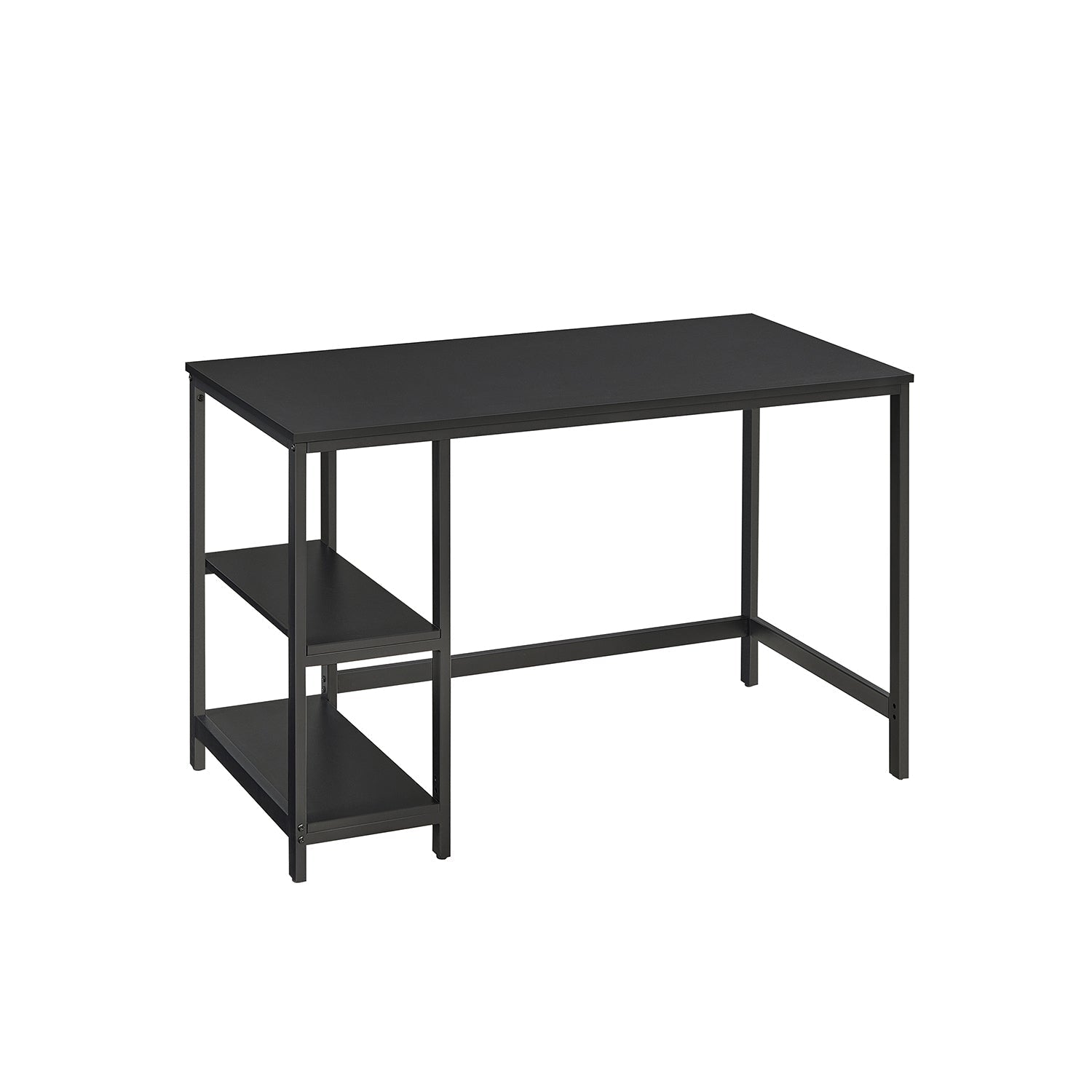 Writing Desk - Metal - Rustic Brown - Versatile Shelving Option