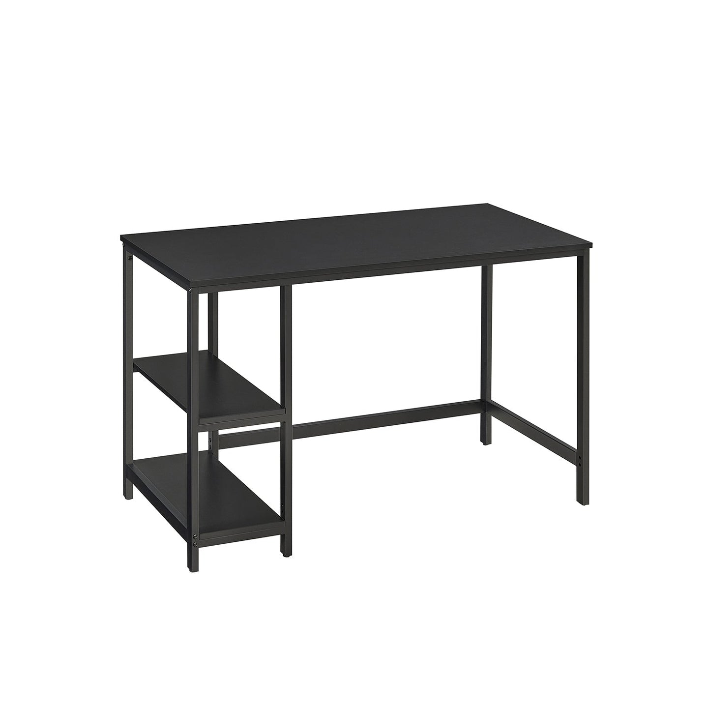 Writing Desk - Metal - Rustic Brown - Versatile Shelving Option