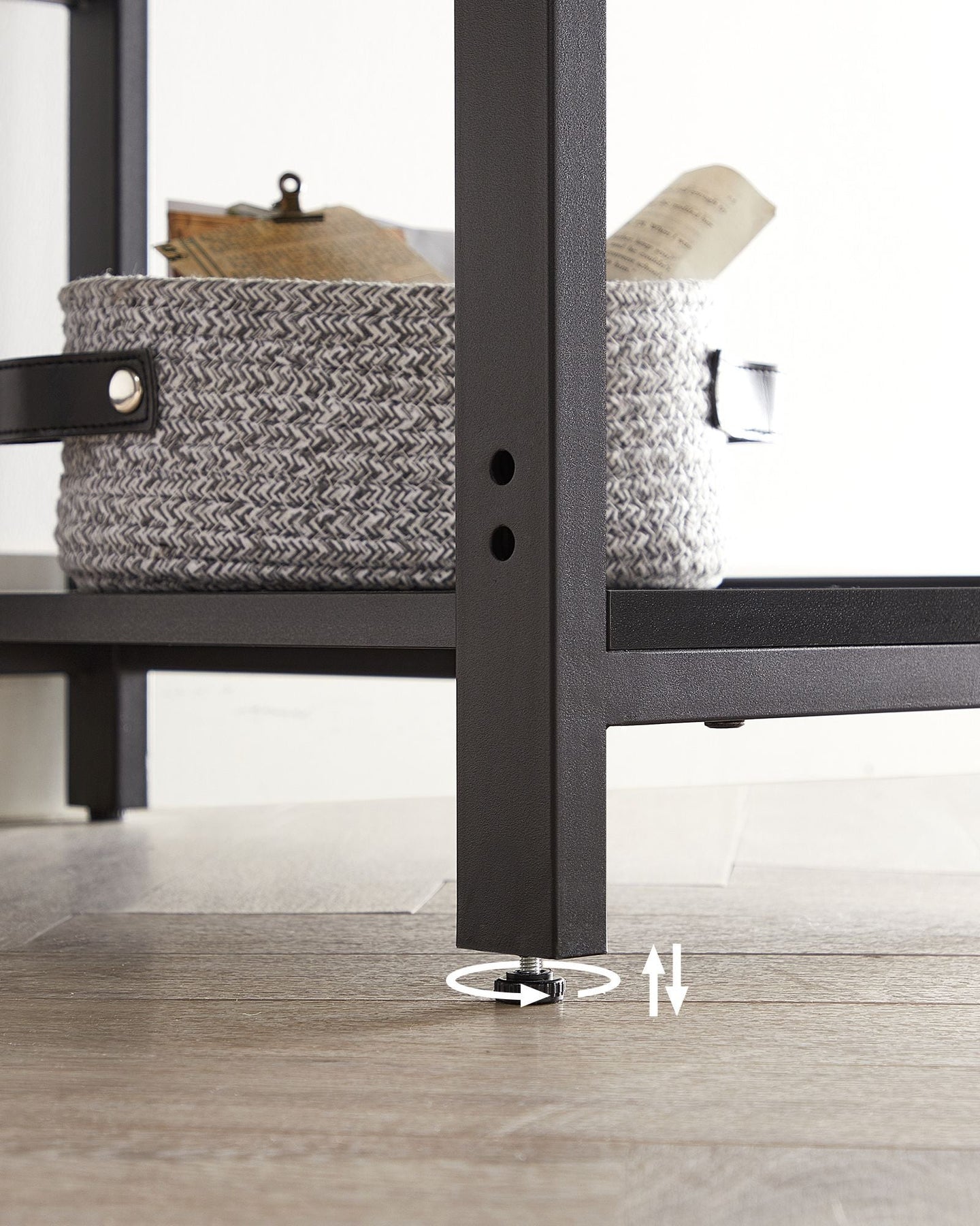 Writing Desk - Metal - Rustic Brown - Versatile Shelving Option
