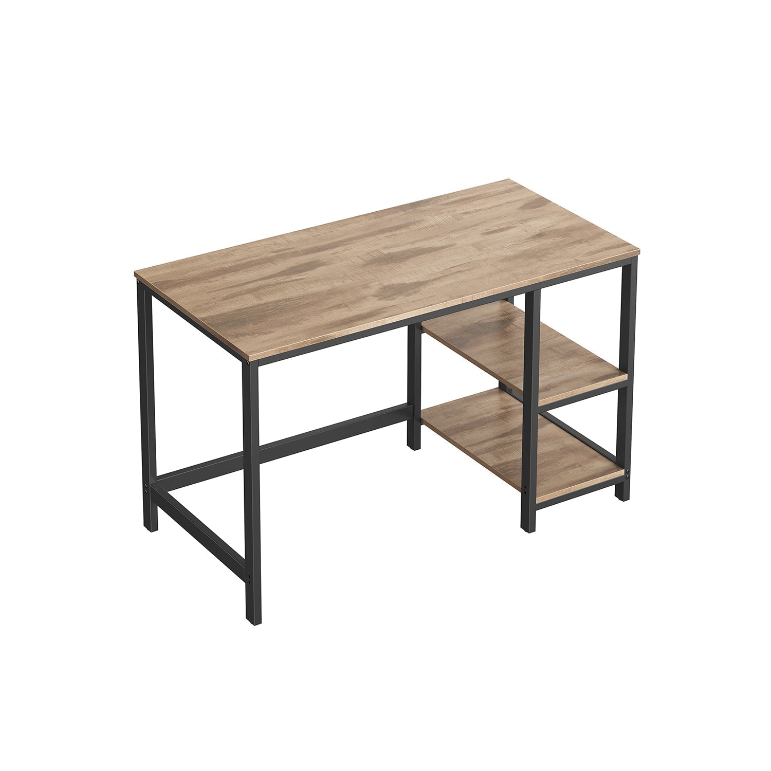 Writing Desk - Metal - Camel Brown - Adjustable Shelves