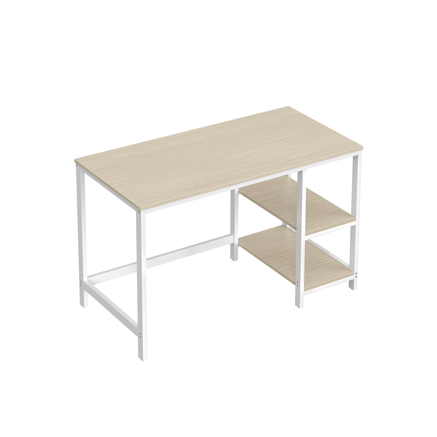 Writing Desk - Metal - Natural Beige - Adjustable Shelves
