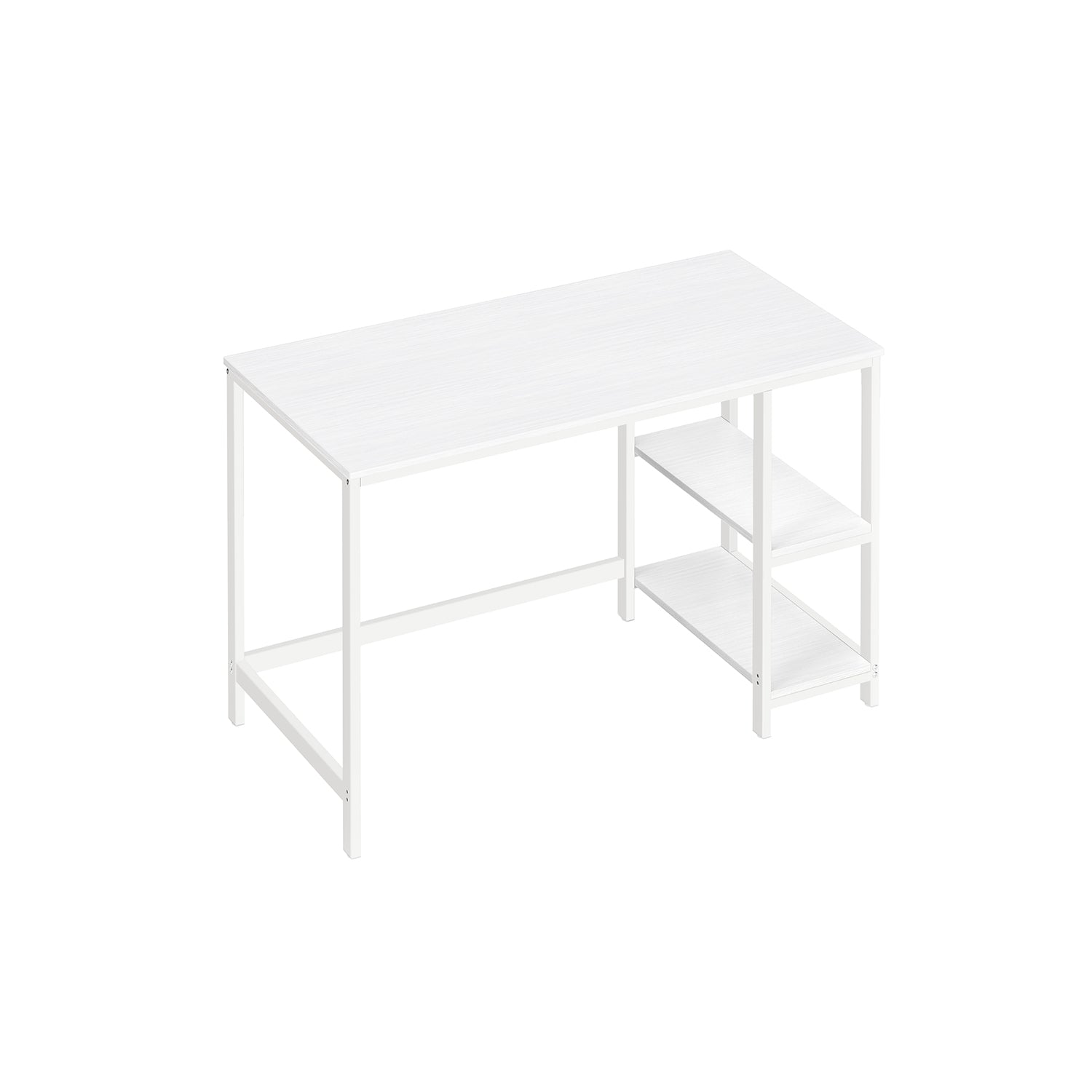 Writing Desk - Metal - Rustic Brown - Versatile Shelving Option