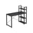 Writing Desk - Wood - Rustic Brown and Black - Adjustable Storage Shelves