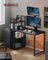 Computer Desk - Wood - Rustic Brown and Black - 120 cm with Storage Shelves