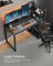 Writing Desk - Wood - Rustic Brown and Black - Adjustable Storage Shelves