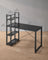 Writing Desk - Wood - Rustic Brown and Black - Adjustable Storage Shelves