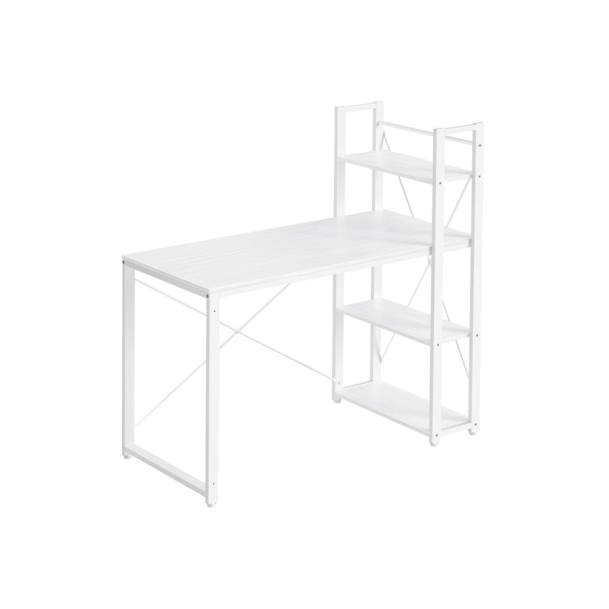 Computer Desk - Engineered Wood - Maple White - Versatile Storage Shelves
