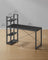 Computer Desk - Wood - Ebony Black - Stable Design with Storage Shelves