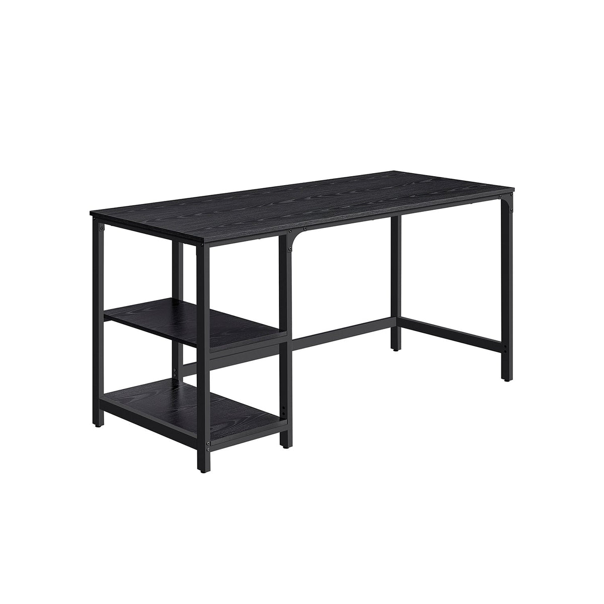 Computer Desk – 2 Storage Shelves – Steel Frame