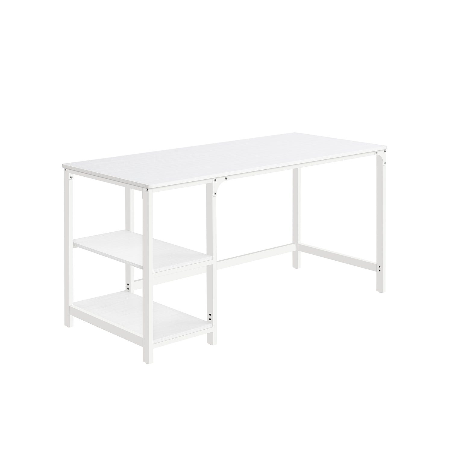 Computer Desk - Steel - Maple White