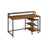 Writing Study Desk - Wood - Rustic Brown and Black - Monitor Stand and File Storage Shelves