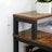 Writing Study Desk - Wood - Rustic Brown and Black - Monitor Stand and File Storage Shelves