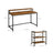 Writing Study Desk - Wood - Rustic Brown and Black - Monitor Stand and File Storage Shelves