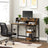 Writing Desk - Steel - Rustic Brown and Black - With Monitor Stand and Cable Management