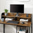 Writing Desk - Steel - Rustic Brown and Black - With Monitor Stand and Cable Management