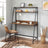 Computer Desk - Wood - Rustic Brown and Black - Multifunctional Storage Shelves