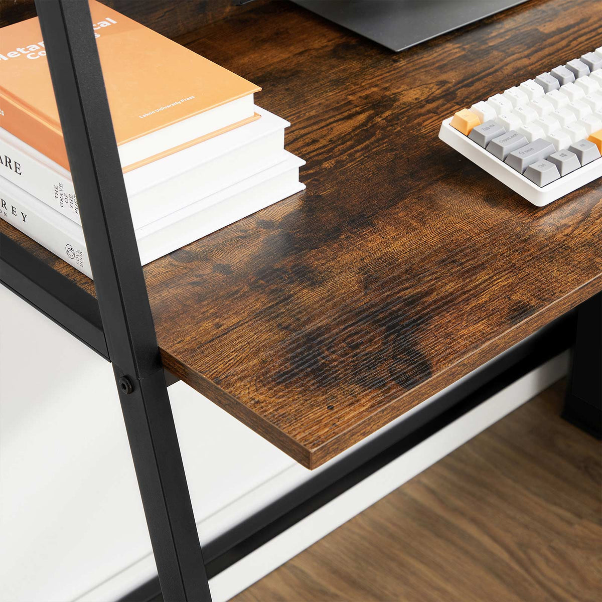 Computer Desk – Storage Shelves – Steel Frame