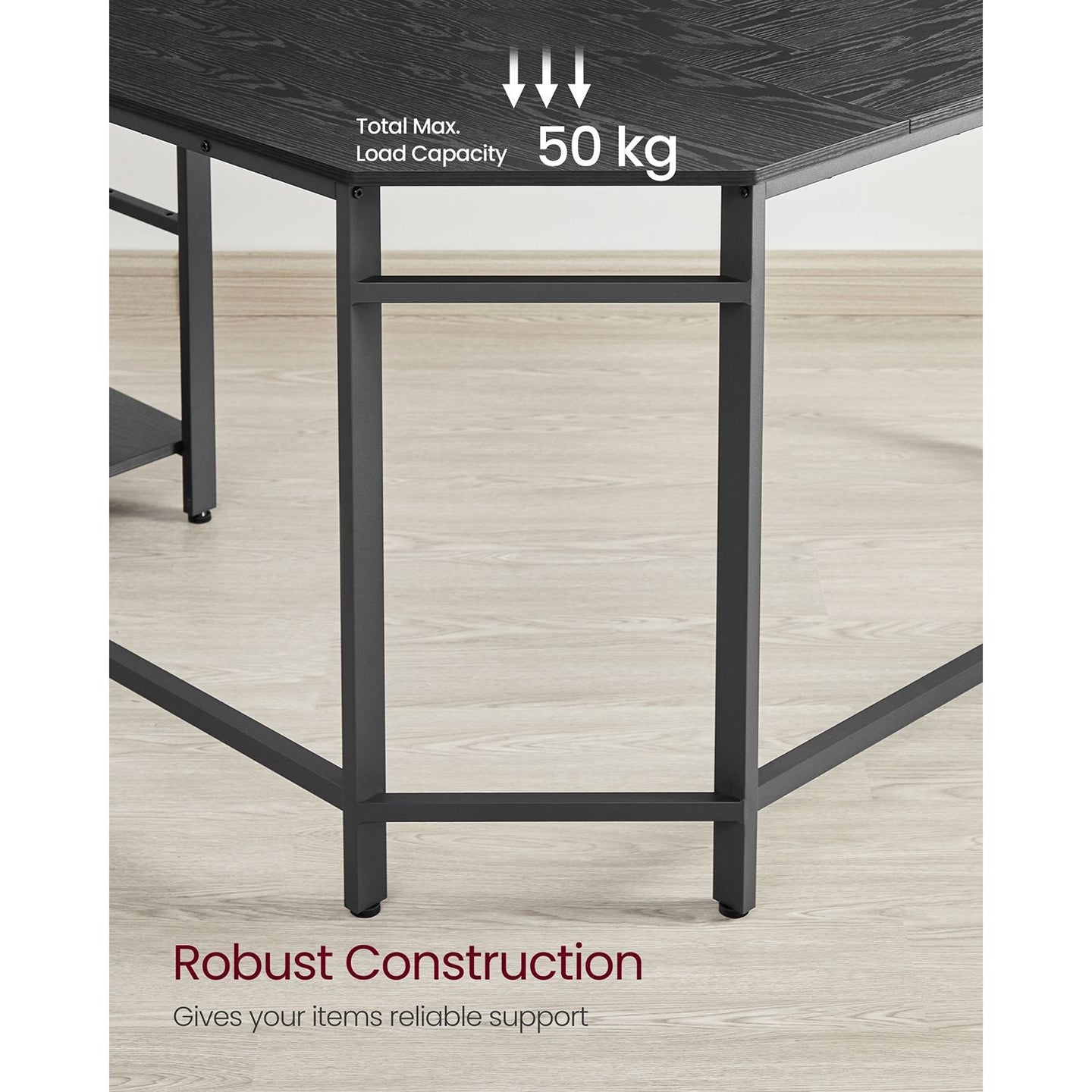 L-Shaped Corner Desk - Wood - Rustic Brown